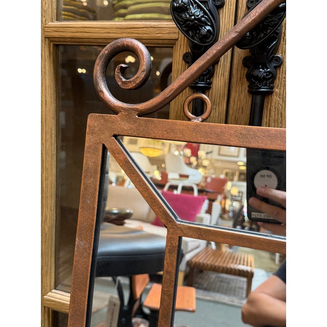 Tuscan Style Scrollwork Iron Wall Mirror, Vintage For Sale - Image 11 of 12
