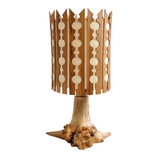 1970s Swedish Wabi-Sabi Folk Art Burl Root Table Lamp For Sale