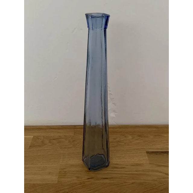 1980s Blue Glass Vase, 1980s For Sale - Image 5 of 6