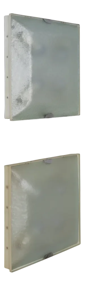 Vintage Italian Metal and Glass Sconces from Fontana Arte, 1960s, Set of 2