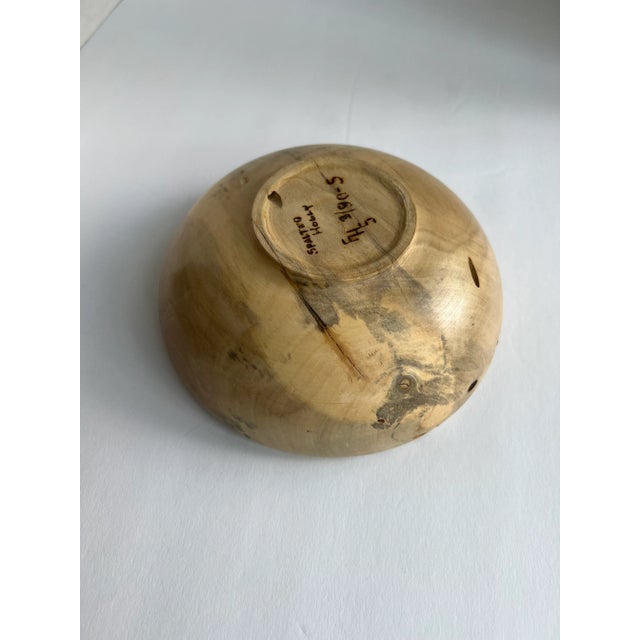 Vintage Spalted Holly Hand Turned Bowl For Sale In Raleigh - Image 6 of 8