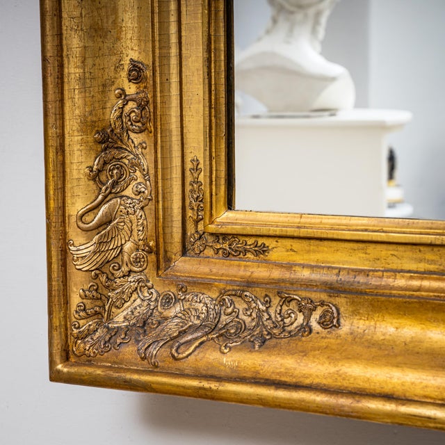 Large Gilt Empire Wall Mirror, 1800s For Sale - Image 9 of 11
