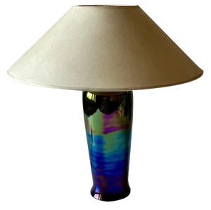 Vintage Lavender Iridescent Ceramic Table Lamp, 1980s