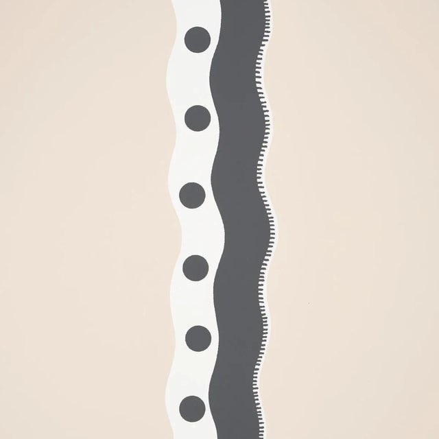 Contemporary Schumacher Rousseau Stripe Wallpaper In Noir & Cream For Sale - Image 3 of 5