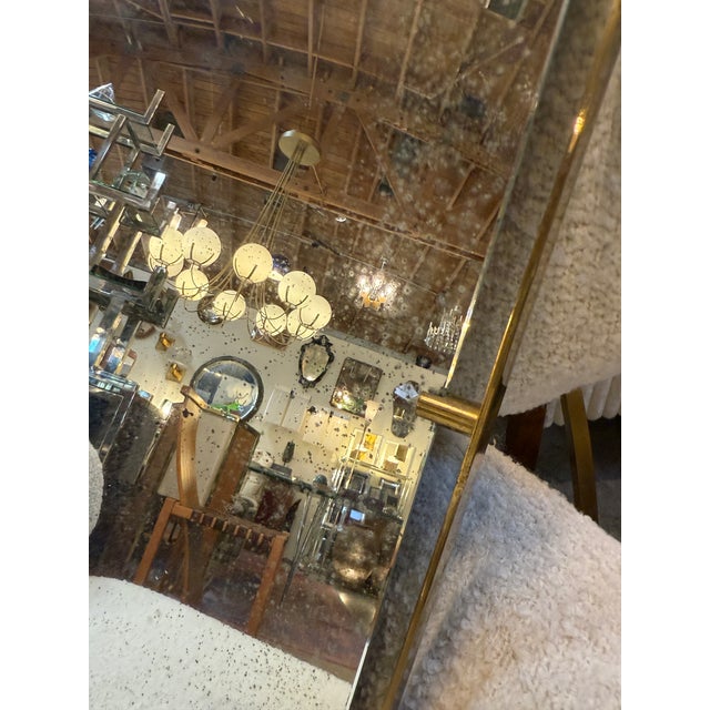 Italian Brass-Framed Organic Mirror With Aged Glass, 1950s For Sale In Los Angeles - Image 6 of 9