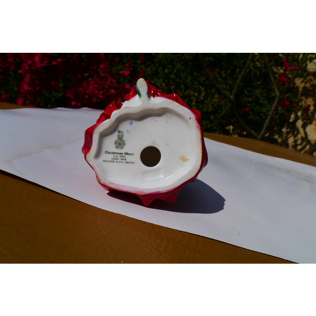 Royal Doulton Vintage Royal Doulton England 1946 Figurine Hn1992 Christmas Morn Lady in Red For Sale - Image 4 of 13