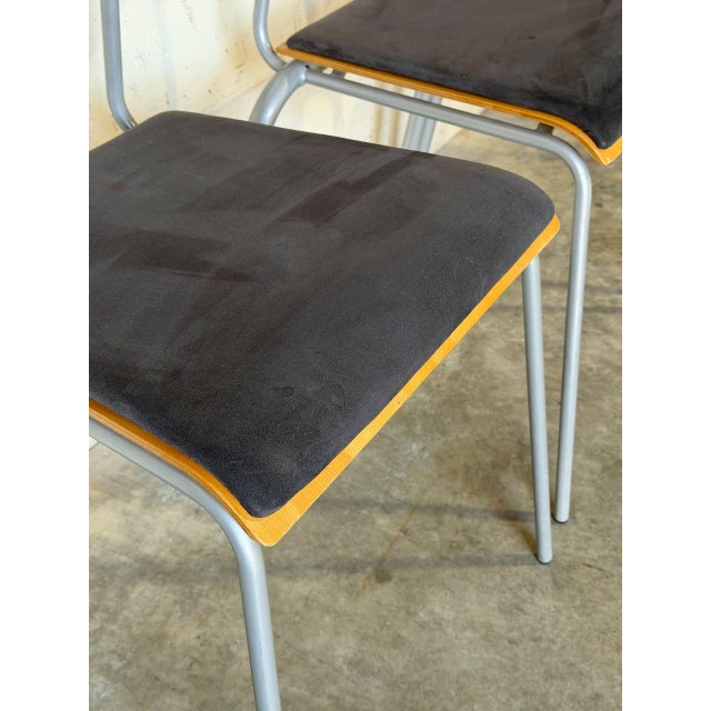 Oak Stacking Chairs Set of 4 Mid-Century Modern 1970s For Sale - Image 9 of 13