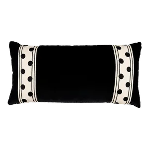 Schumacher Bianca 24" Lumbar Pillow in Ivory Noir
