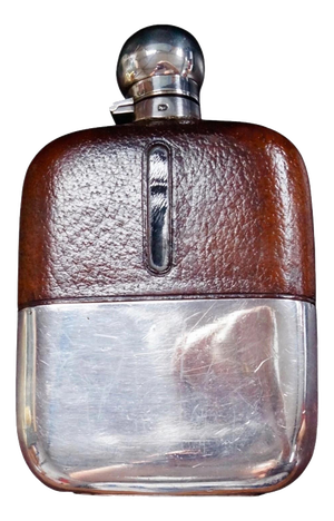 Antique Silver-Plated Leather-Bound Hip Flask from James Dixon & Sons, 1920