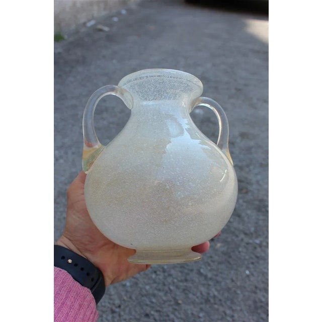 White Murano Glass Vase from Seguso, 1940s For Sale - Image 7 of 10