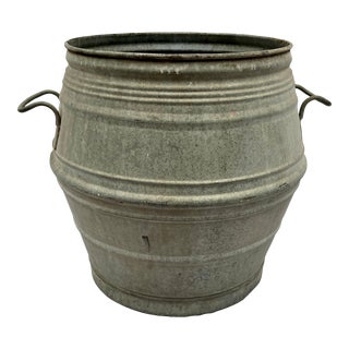 Early 1900s French Zinc Dolly Tub/Planter For Sale