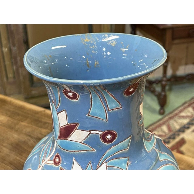 Art Deco Vase in Glazed Earthenware, 1930s For Sale - Image 4 of 16