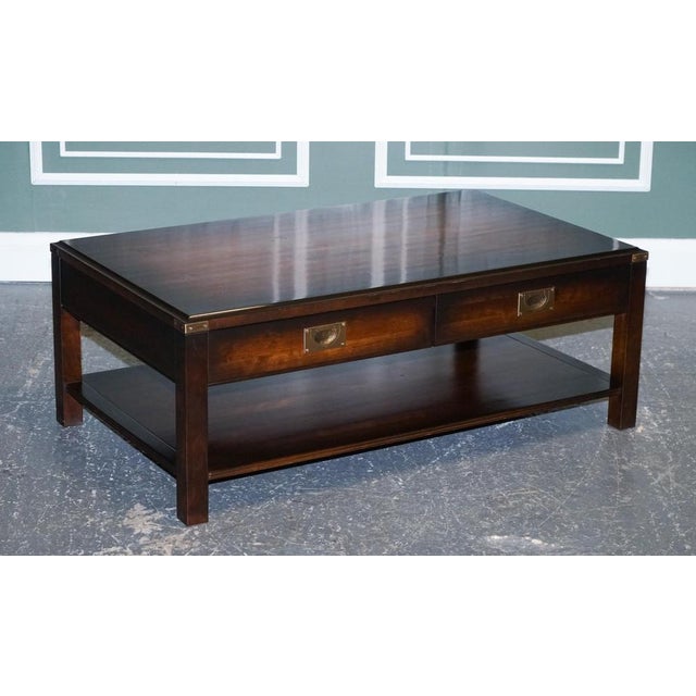 Vintage Military Campaign Brass Coffee Table For Sale - Image 3 of 14