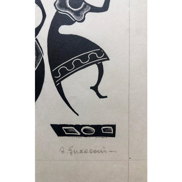 Odetto Guersoni, 1945 Brazilian Master, Art Deco Nudes Serigraph Woodcut Carnaval Bahia, c.1945 For Sale - Image 4 of 6