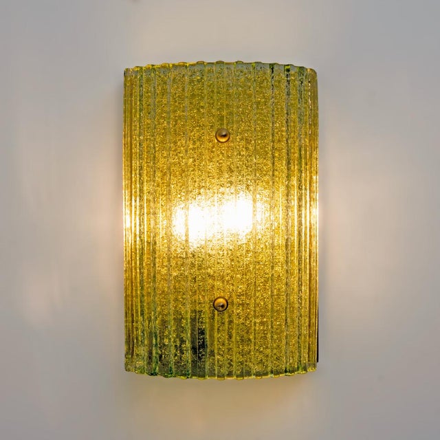 Modern Brass and Murano Glass Grit Sconces, 2000, Set of 2 For Sale - Image 3 of 11