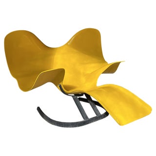 Elephant Chair in Yellow with Black Base by Bernard Rancillac, 1985 For Sale