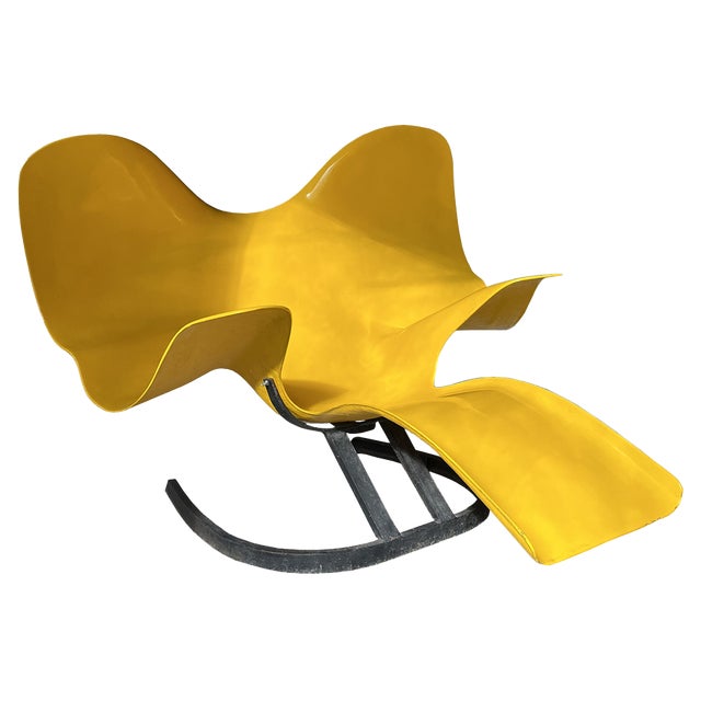 Elephant Chair in Yellow with Black Base by Bernard Rancillac, 1985 For Sale