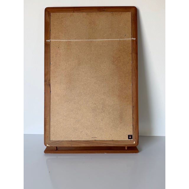 Mid-Century Danish Modern Teak Wall Mirror With Built-in Shelf by Fakse, Denmark For Sale - Image 10 of 13