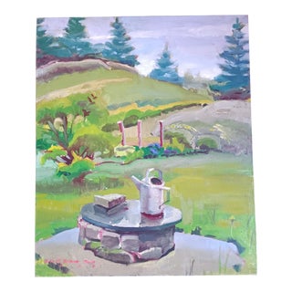 Watering Can on the Wishing Well Oil Painting For Sale