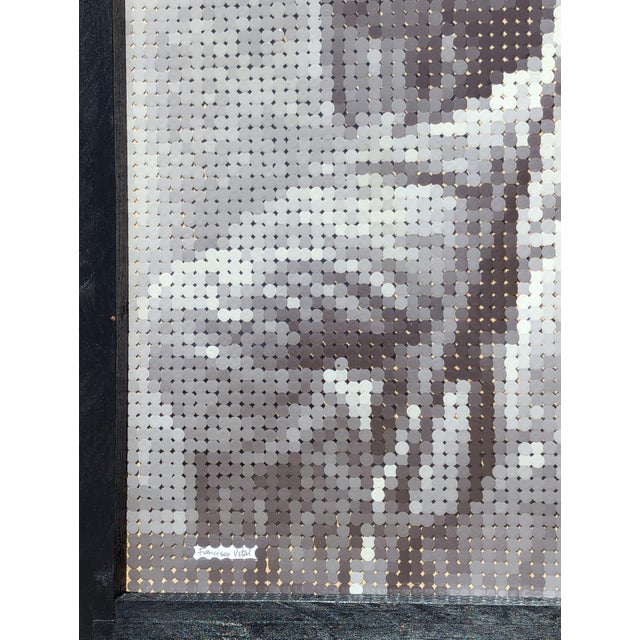 Paint Francisco Vital "Lone Coyote' McGraw" Contemporary Black and White Pixelated Cowboy Portrait, 2025 For Sale - Image 7 of 10