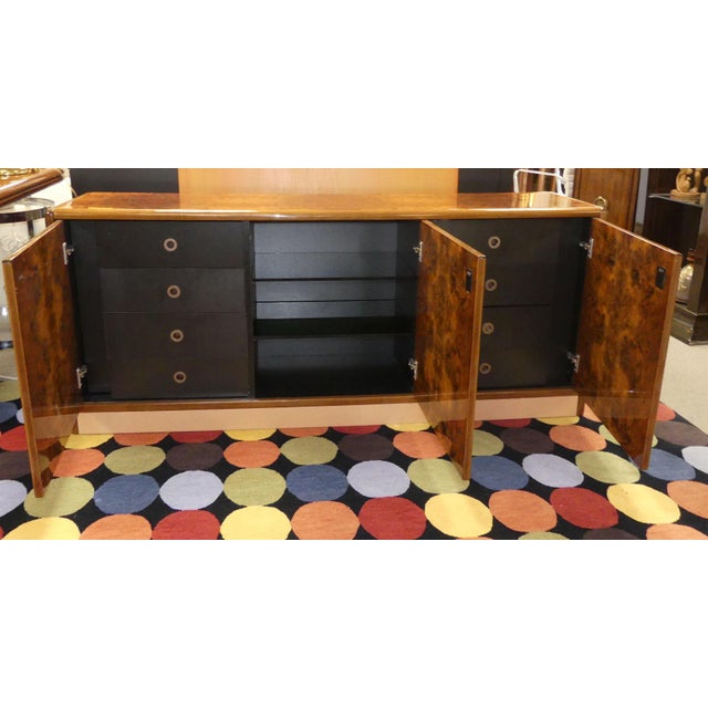 Mid-Century Modern Vintage Roche Bobois Lacquered Burl Wood Credenza For Sale - Image 3 of 12