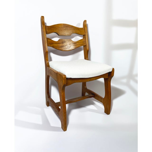 Vintage Brutalist Belgian Oak Dining Chairs, 1970s, Set of 6 For Sale - Image 6 of 10