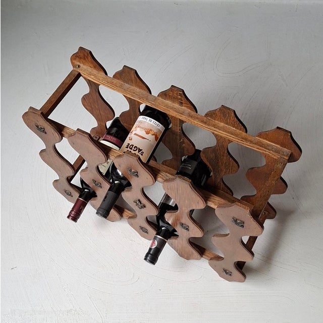 Mid-Century Modern Wooden Wine Rack, 1950s-1960s For Sale - Image 3 of 6