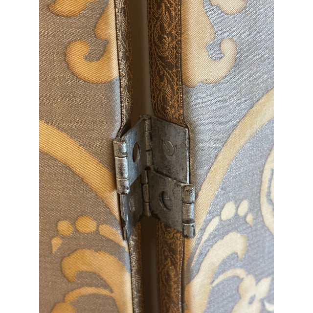 Vintage Fortuny 'Carnavalet' Three Panel Double Sided Screen / Double Sided Room Divider For Sale - Image 16 of 18