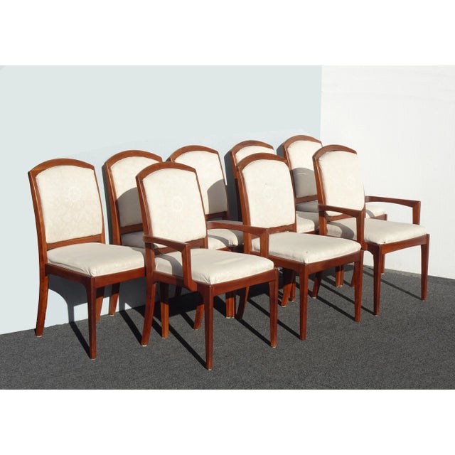 Mid-Century Modern Set of Eight Vintage Mid Century Modern Brown Saltman Walnut Dining Room Chairs For Sale - Image 3 of 12