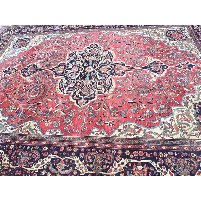 Textile Antique Persian Feraghan Sarouk Carpet, Most Beautiful For Sale - Image 7 of 11