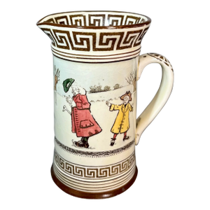 Antique Royal Doulton Seriesware Pitcher, Skating