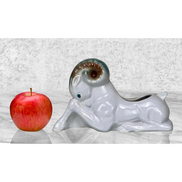 Mid-Century Art Deco Porcelain Figural Ram Planter, c. Mid 20th Century - Pairs Nicely with Many Mid-Century Inspired...