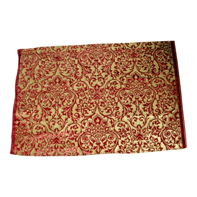 Gold Hand Printed Silk Italian Ardecora Velvet For Sale