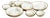 Kenneth Ludwig Chicago Cluster of Nine Round Serving Bowls- Gold w/ White Enamel For Sale