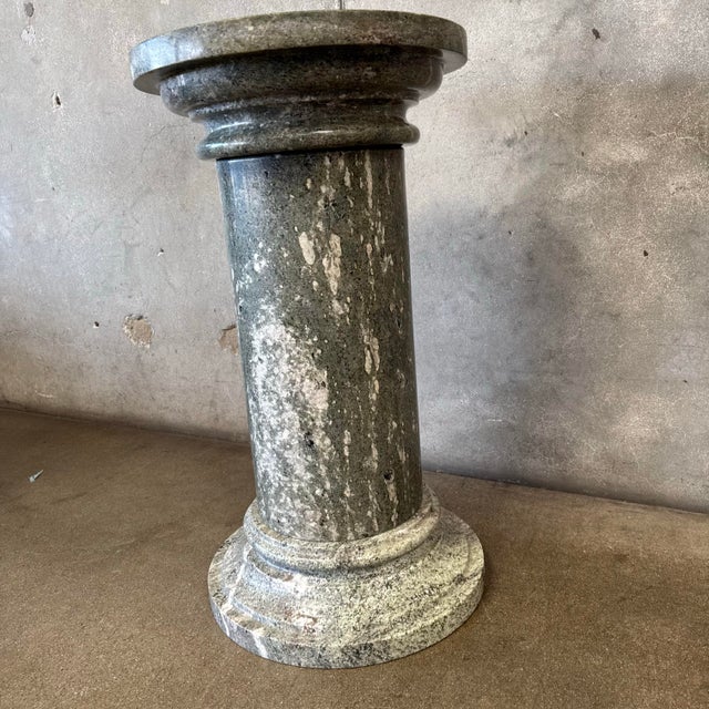 Early 20th Century Vintage Green Marble Pedestal #2 For Sale - Image 5 of 6