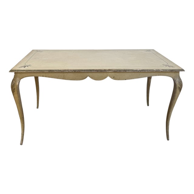 Louis XV Revival French Painted and Gilded Dining Table, 1920s For Sale