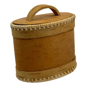 1970s Handmade Bark Veneer Box With Lid