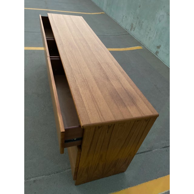 Modern 9-Drawer Lowboy in Teak Manner of Scan Coll Denmark For Sale - Image 10 of 13