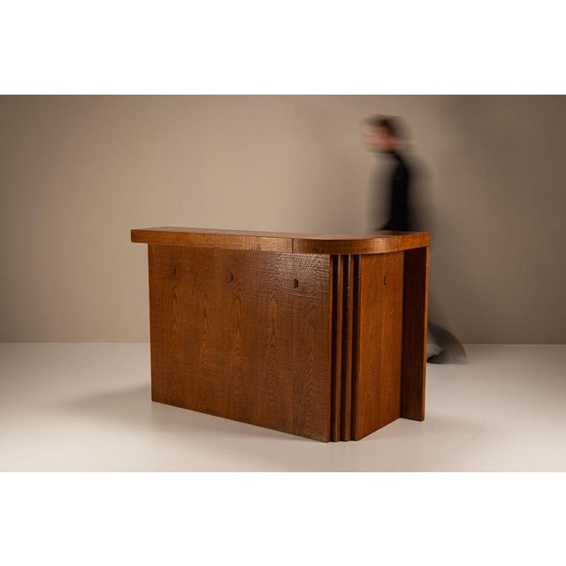 Brown Dry Bar in Slavonian Oak by Giuseppe Rivadossi, 1980s For Sale - Image 8 of 17