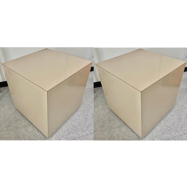 Postmodern Nightstands or Side Tables (Cubes on Casters), a Pair For Sale - Image 13 of 13