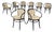 Italian Modern Chairs in Straw and Black Wood, 1970s, Set of 8 For Sale