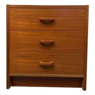Mid-Century Modern Teak Three-Drawer Nightstand For Sale