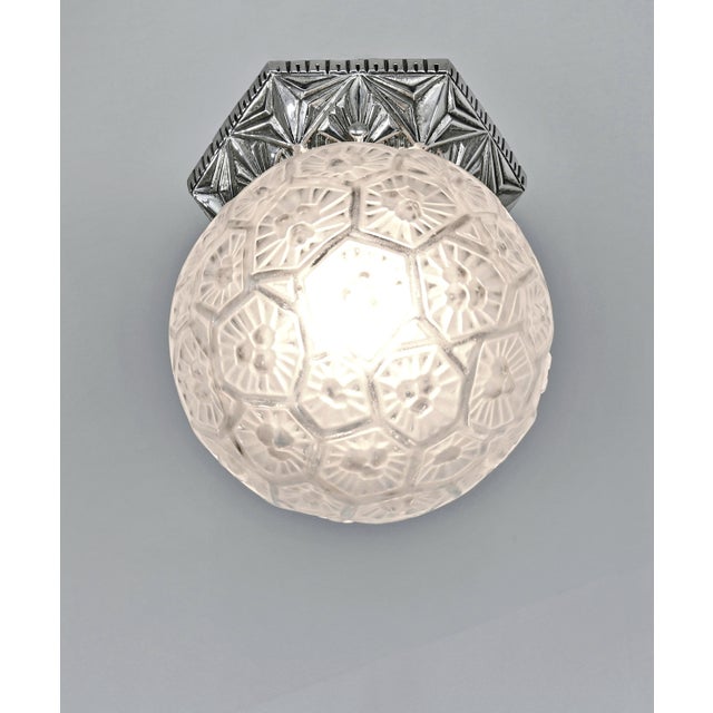 1930s French Art Deco Flush Mount by Gauthier & Hubens 1930 France For Sale - Image 5 of 12