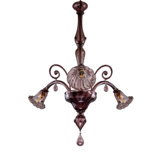 Art Deco Hanging Light in Murano Glass For Sale