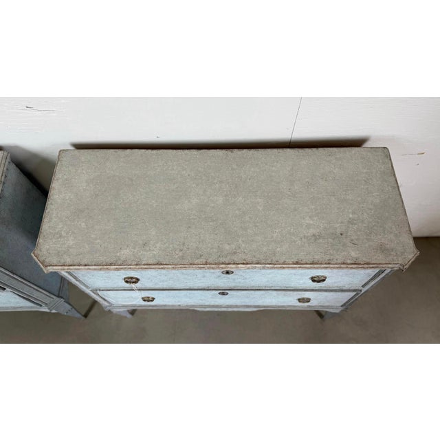 Pair of Painted Blue 19th Century Swedish Chests For Sale - Image 6 of 8