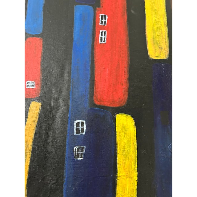 2020s 2026 “Whimsical City” Original Acrylic on Canvas Painting by RacquelJ For Sale - Image 5 of 9