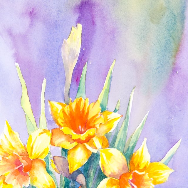 1990s Daffodils in Vase - Tomoko Parry, C. 1990s For Sale - Image 5 of 10