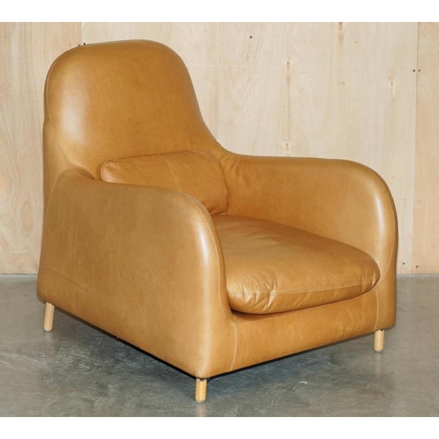 Set of 50th Anniversary Brown Leather Sofa & Armchair from Habitat Smithfield Aron Probyn For Sale - Image 14 of 18