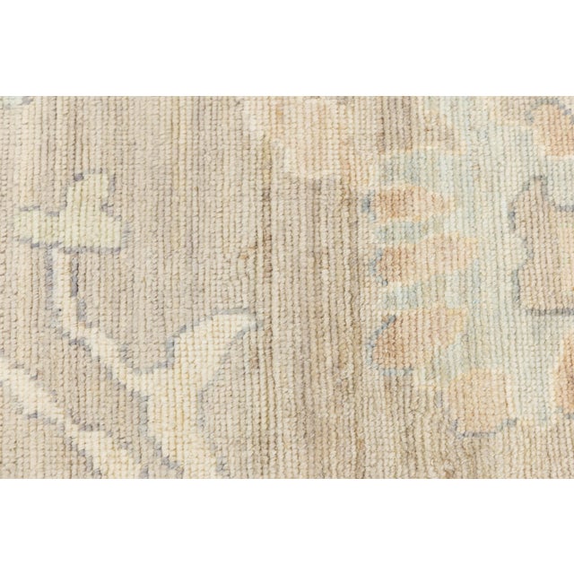 Textile Modern Oushak Style Hand-Knotted Wool Rug – Muted Earth Tones & Pastel Accents For Sale - Image 7 of 11
