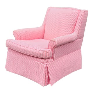 Vintage Red & White Buffalo Plaid Armchair For Sale